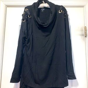 Cowl neck tunic sweater